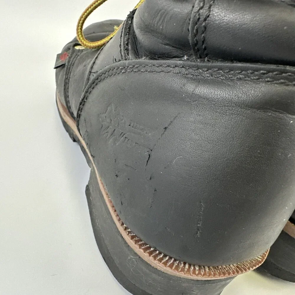 Field and Stream Black Leather Combat Boots Lace Up 1161 Mens 10 EE‎ Extra Wide